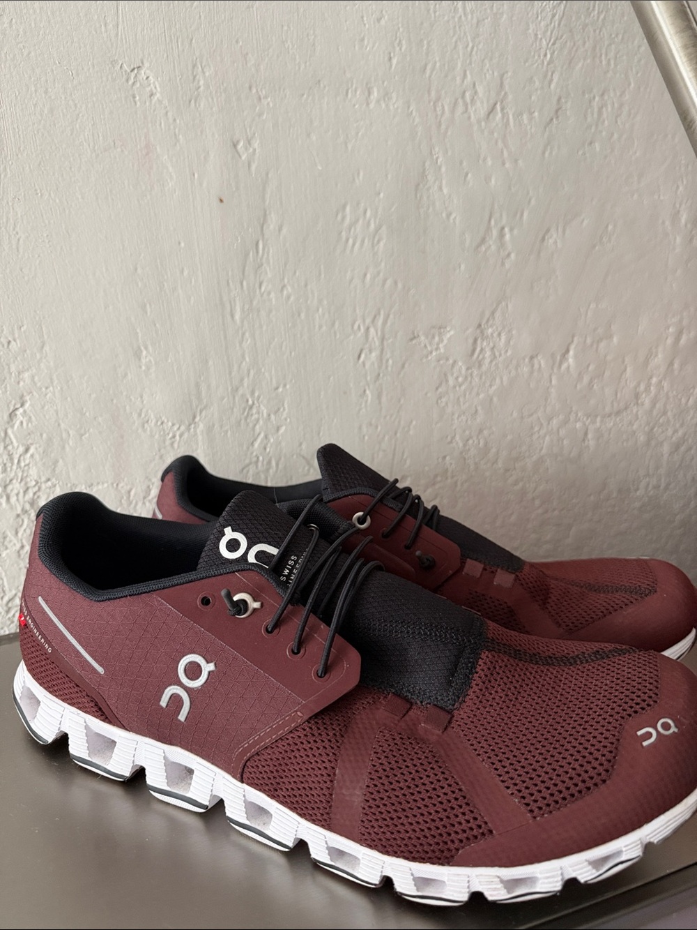 On Running Men's Cloud Sneakers in Burgundy and Black